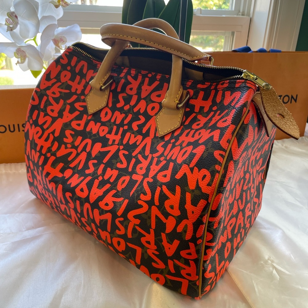 SOLD 💵Louis Vuitton Steven Sprouse Graffiti Orange Speedy 30 - Picture 11 of 14